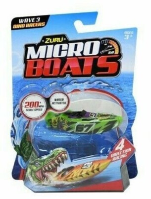 Zuru Micro Boats Wave 3 Dino Racers Boat #67 Dilophosaurus Green and Black