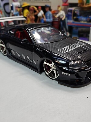 Vintage JADA TOYS IMPORT RACER 1:24 SCALE TOYOTA SUPRA BLACK NICE
