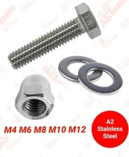 M4 M6 M8 M10 M12  Bolt Hex Screw Washer Dome Nut A2-70 Stainless Steel (304)