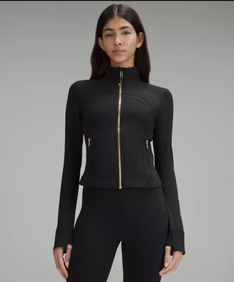 Lululemon Define Cropped Jacket Nulu-Black/Gold-NWT | eBay