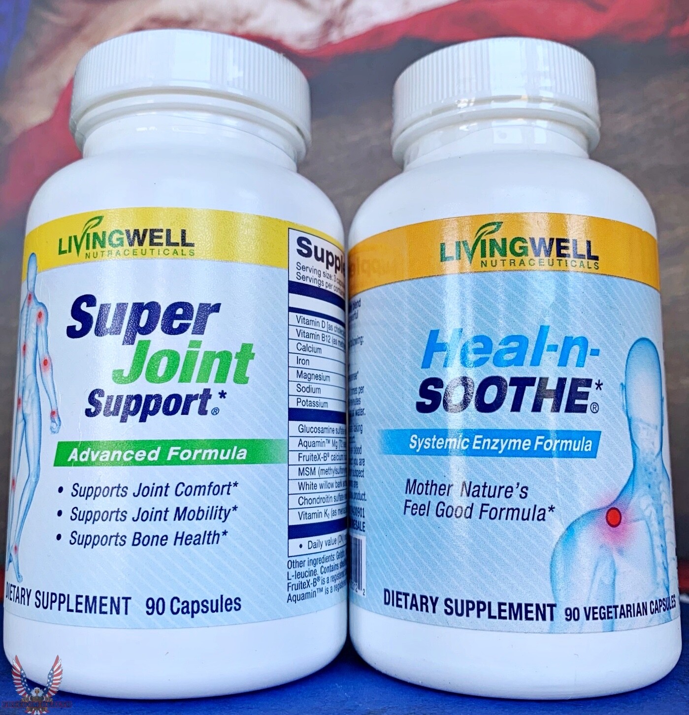 LIVINGWELL Nutraceuticals Super Joint Support & Heal-N-Soothe Enzyme Formula SET
