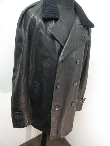 VINTAGE CLERK & TELLER LEATHER TRENCH COAT JACKET SIZE UK XL - Picture 11 of 22