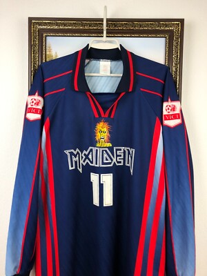正規品/新品 IRON MAIDEN サッカーシャツ XL Rare Vintage Iron Maiden Shirt Long Sleeve Hockey Soccer Jersey