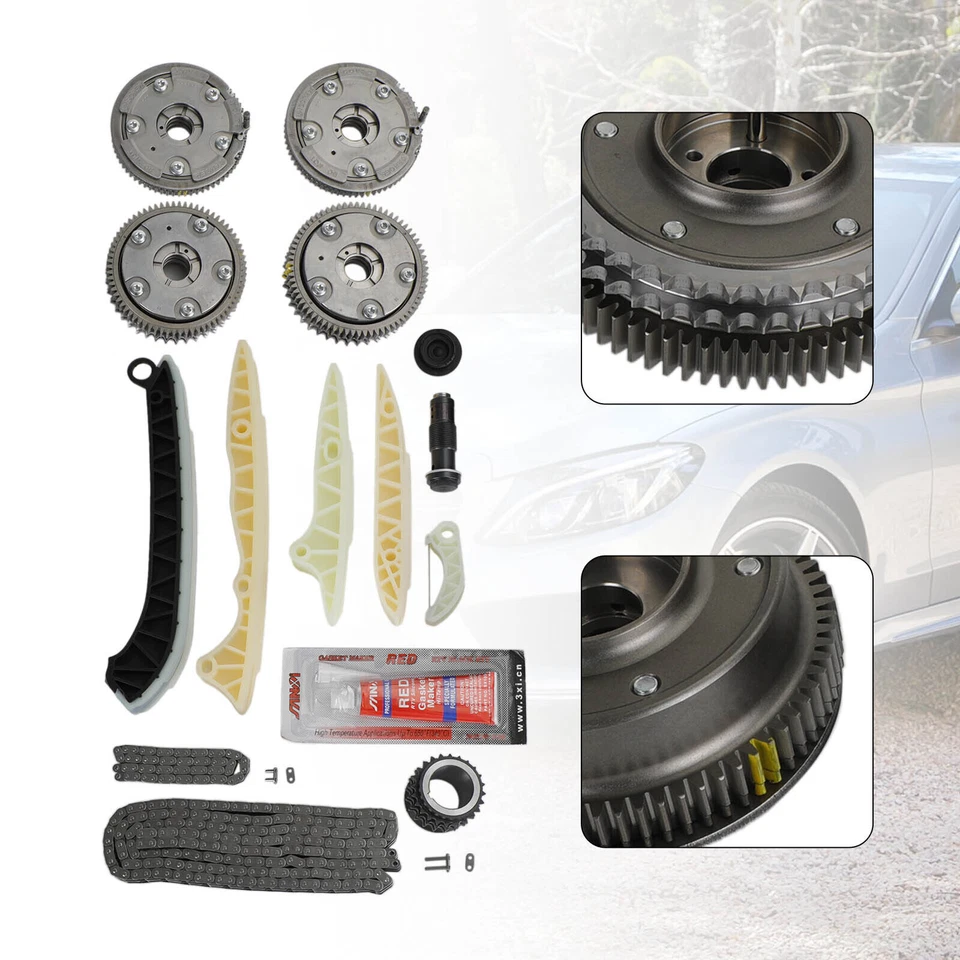 Timing Chain Kit Camshaft Adjuster for Mercedes M272 M273 W204 W203 W221 - Image 3 of 4