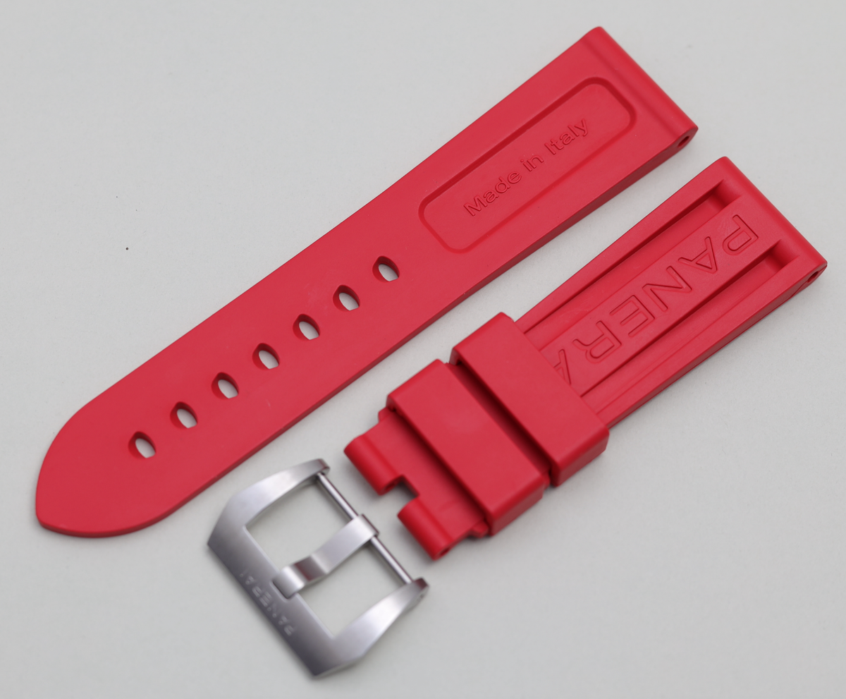 PANERAI OFFICINE ラバーベルト 赤 GENUINE OFFICINE PANERAI LUMINOR Watch Rubber Strap Band Red