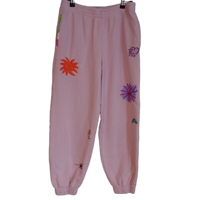 MCQ Alexander McQueen Jogger Grow Up Bee Happy Painted & Embroidered S Fun