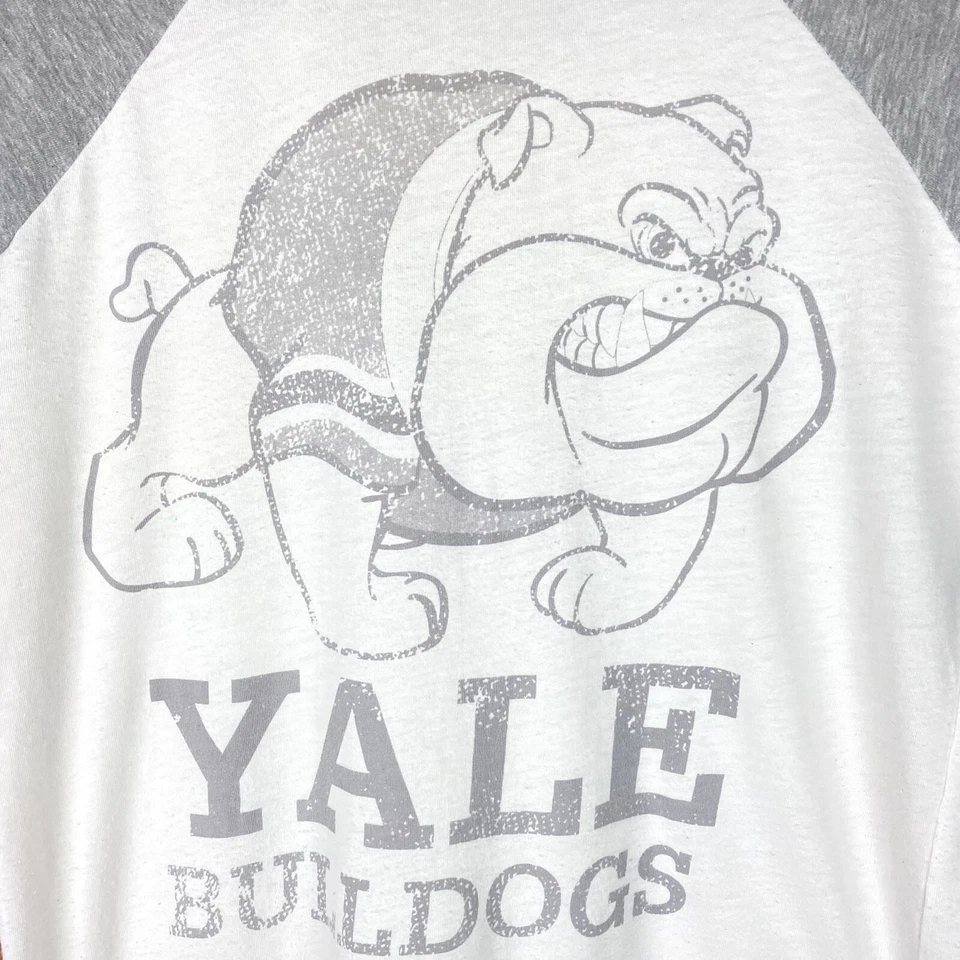 Винтажная бейсбольная футболка Yale University женская S/P серая белая РЕДКАЯ ЧИТАЙТЕ - Изображение 3 из 4