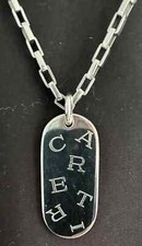 Cartier Kette Dog Tag - Damen / Herren - versilbert / verchromt