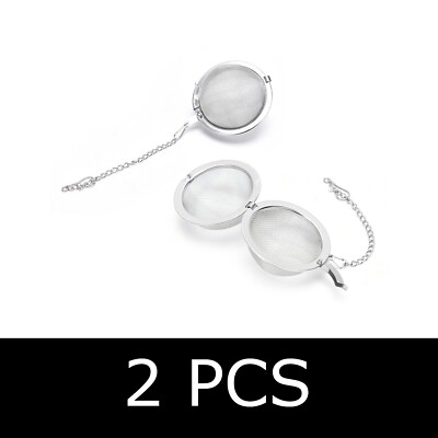 2er Pack Tee Kugel Sieb Teeei Edelstahl Mesh Filter Kräuter Blätter UK