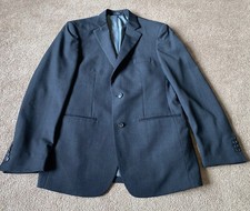 Pronto Uomo Wool Polyester 2 Button Suit Jacket 40L Solid Gray