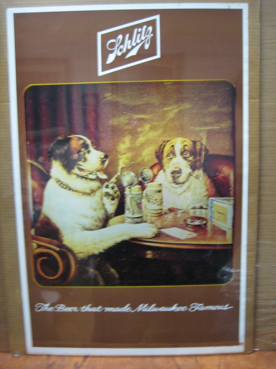 Vintage Schlitz BEER Poster 70's Car garage Inv#G7306 | eBay