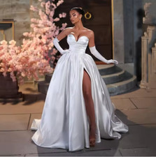 White Princess Wedding Dresses A-Line Bridal Gowns Sweetheart Gowns Glamorous