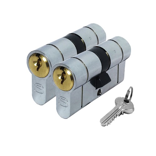 Dual Keyed Alike Pair Anti Snap Euro Cylinder Lock Barrel UPVC Door