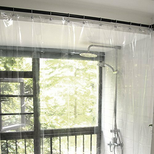 Plastic Liner Clear Waterproof Solid Water Repellant Bathroom Shower Curtain - Picture 7 of 9