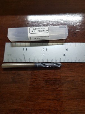 (Lot of 5)  5.8mm (.2283)  Stub Drill Bit w/ High Performance Coating (Qty of 5)