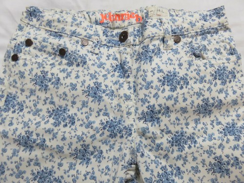 JOHNNIE B BODEN BLUE & WHITE TEENY FLOWER COTTON SKINNY TROUSERS UK 6 WAIST 24 - Picture 9 of 12