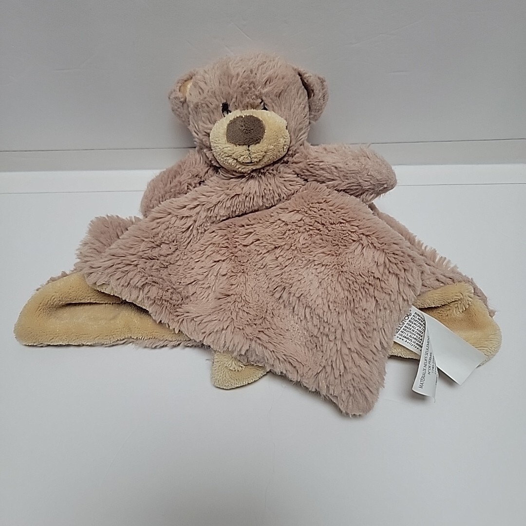 Kellytoy Bear Lovey Lovie Brown Tan Rattle Security Blanket Plush