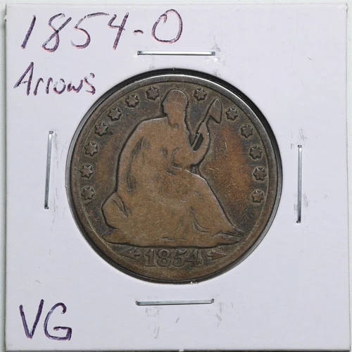 1854-O Arrows 50C Seated Liberty Half Dollar in VG Condition #3867