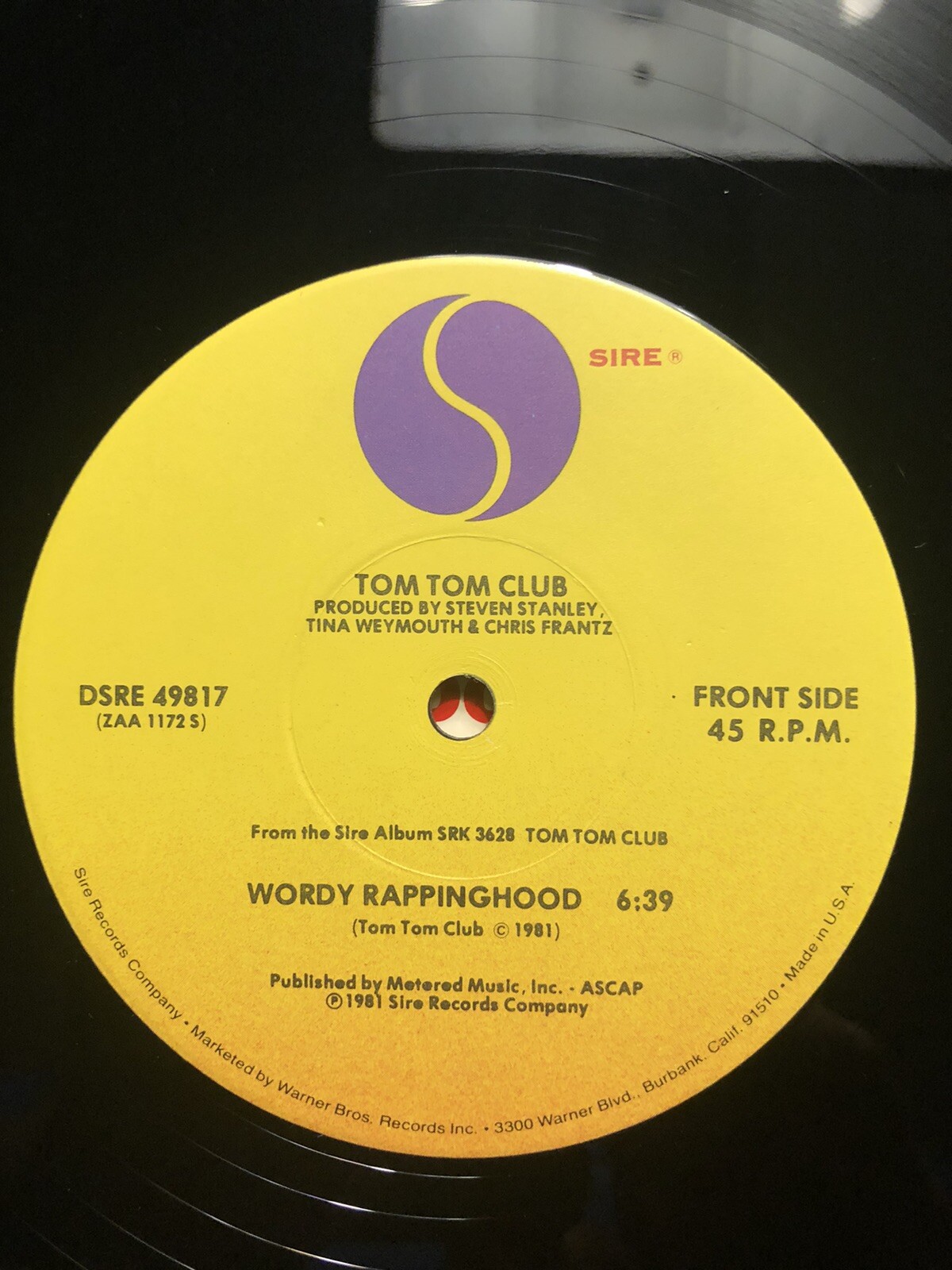 Tom Tom Club Wordy Rappinghood Vinyl Single 45rpm 12 Inch Record eBay