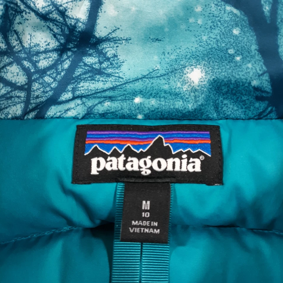 Patagonia Duckdown Puffer Vest Full Zip Green Kids Girls Size Medium 10 - Image 4 of 4