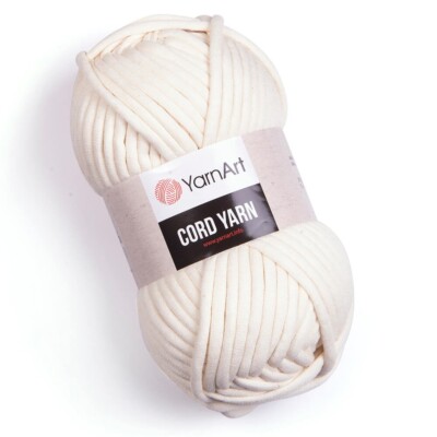 CordYarn by YarnArt, 752 Wollweiß - Schlauchgarn, Kordelgarn, Dickes Garn, Bulky