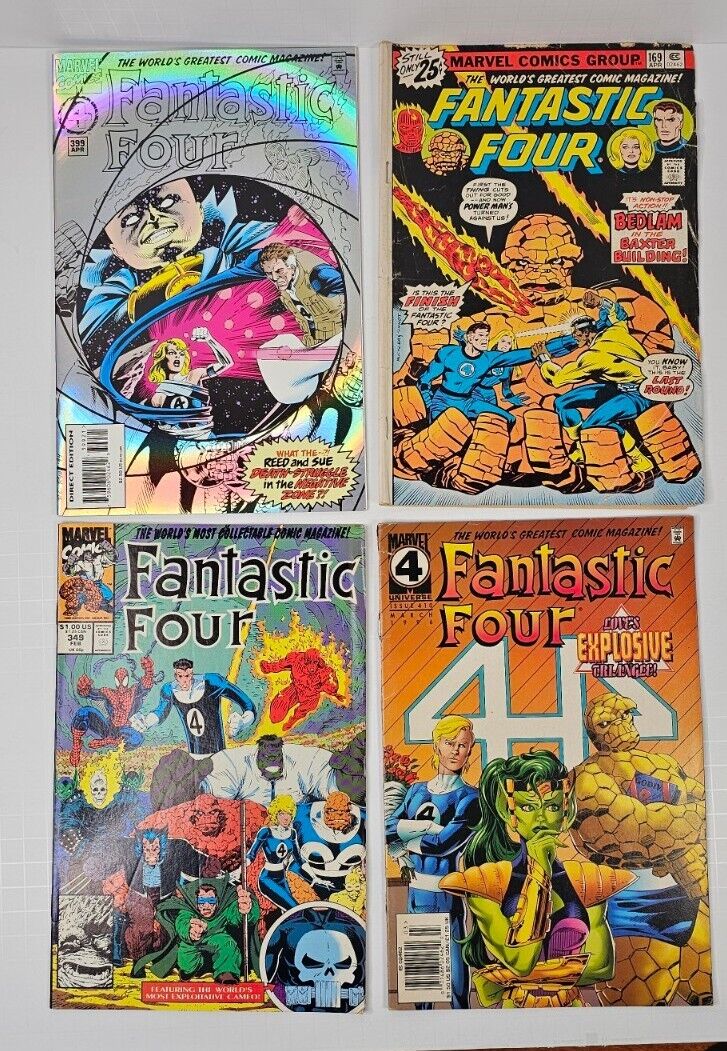 Lot of 4 - Marvel Comics Fantastic Four #389 Silver #169 #410 #349 - L42