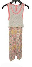 Sequin Hearts Girls Pink and White Sleeveless Non Stretch Maxi Dress Size 14