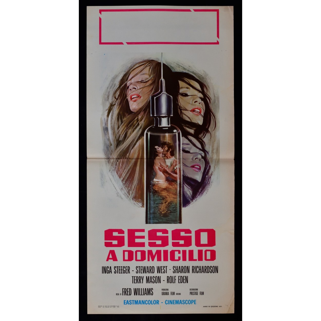 Locandina originale film Sesso a domicilio (1970) - Regia di Erwin C. Dietrich