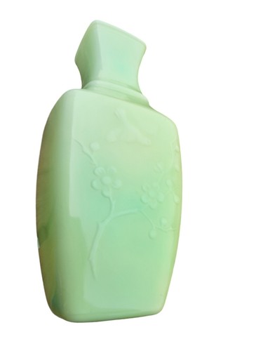 Vintage Avon Spring Dynasty Celadon grüne Glasvase geprägt Vogelblume 1982 - Bild 7 von 12
