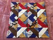 Patchwork Quilt Table Topper Wall Decor Dogs Cats Stars New 17x17