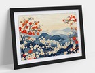JAPANESE STYLE MOUNTAIN ART -FRAMED WALL ART POSTER PAPER PRINT