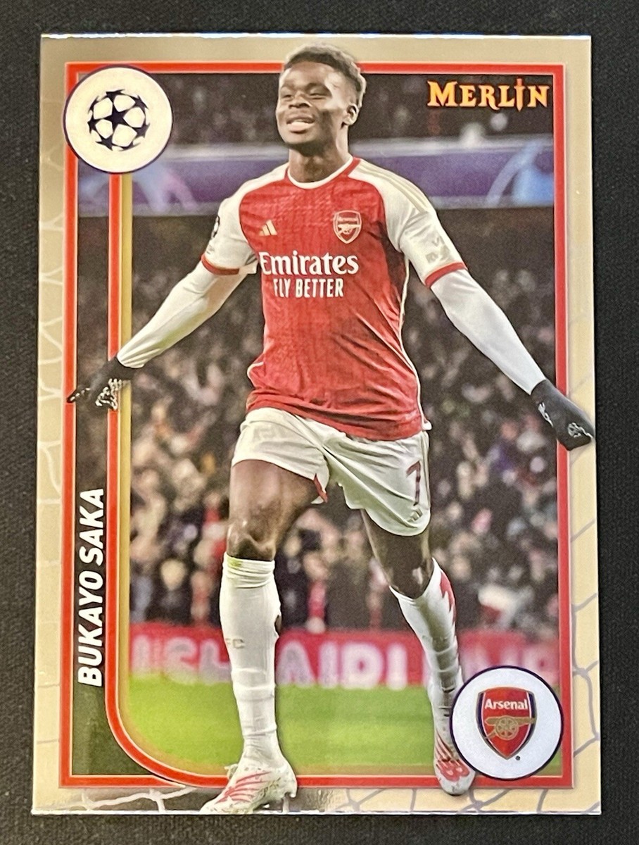 2023-24 Topps Merlin UEFA Champions Chrome BUKAYO SAKA Arsenal FC