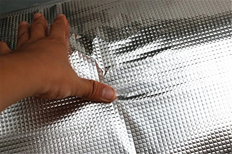 Heat Shield Dynamat Sound Deadener Car Hood 10mm Foam Mat PE Alumium Shield 1Pcs Foto 4 de 4