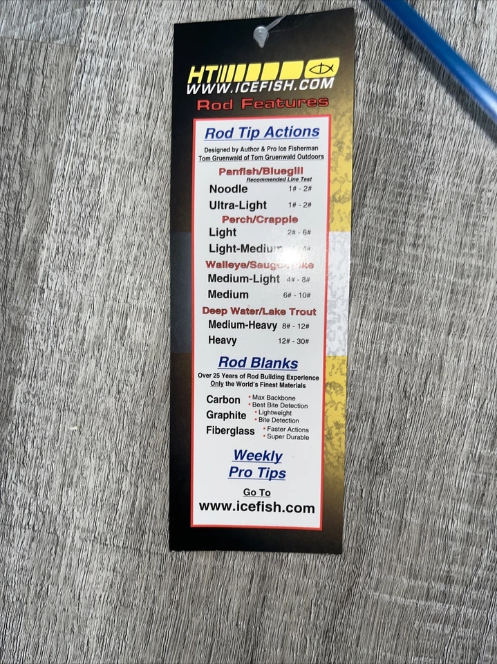 "Ht Lazer 24"" caña de pescar en hielo, azul hielo 24"" caña" Foto 3 de 4