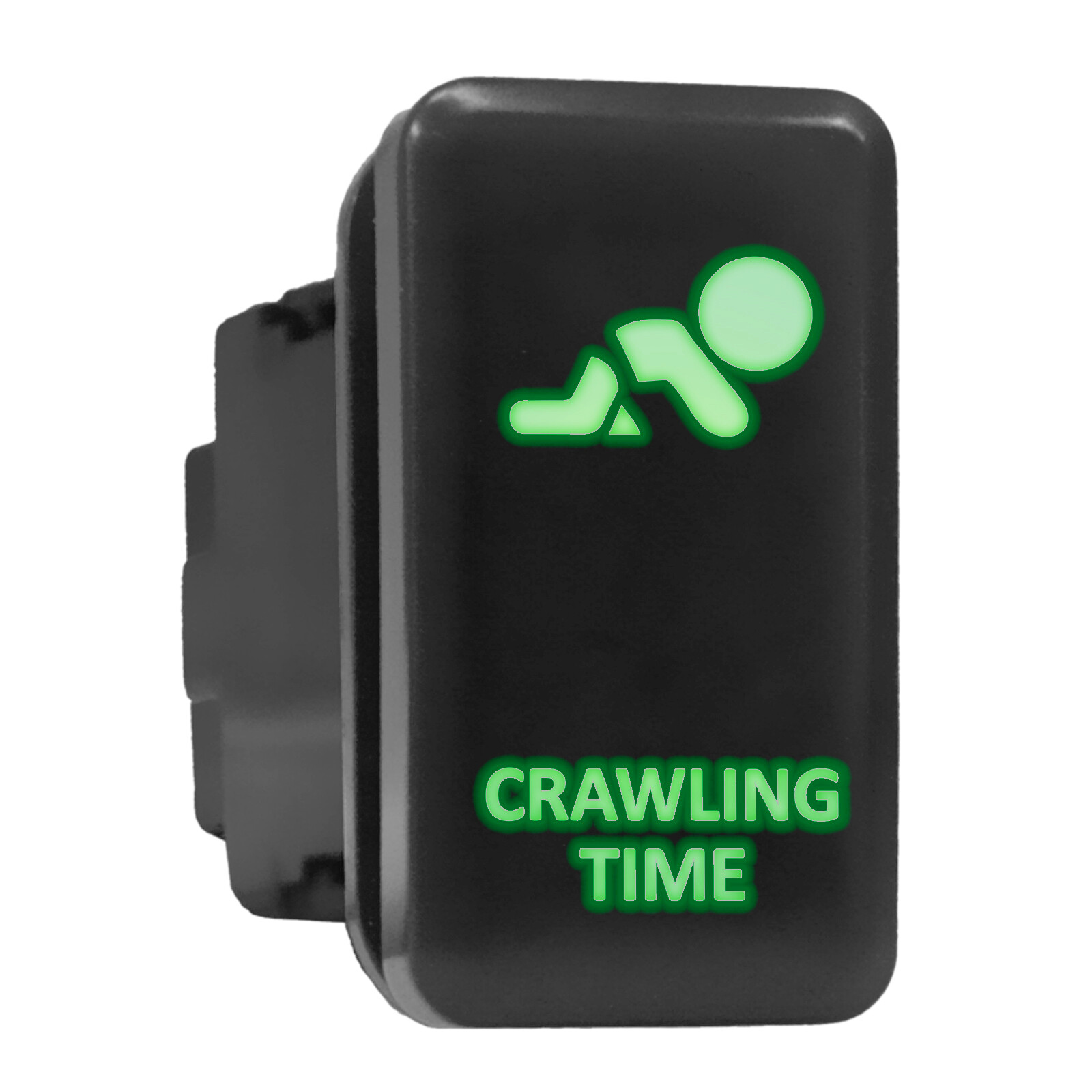 Green LED Backlit Push Switch 1.54x0.83 Inch for Toyota Crawl Mode