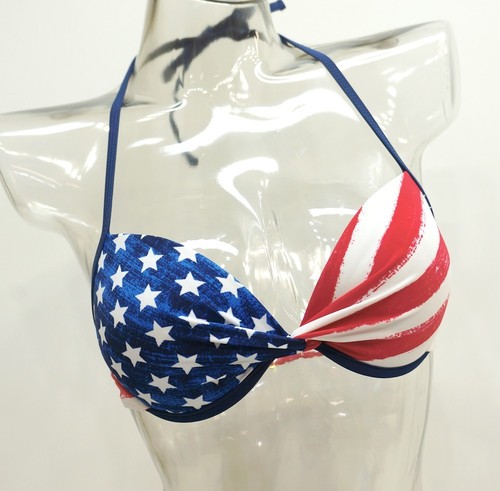 red white and blue push up bikini