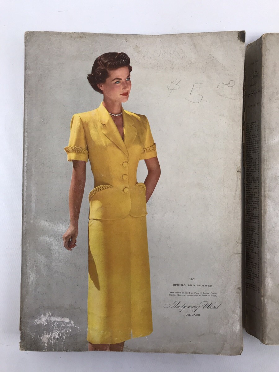 Lot of 2 Vintage Montgomery Ward's Catalogs 1951 1952 Spring