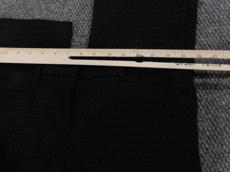 Женские брюки Express 4 черные клетчатые прямой редактор - Изображение 3 из 4