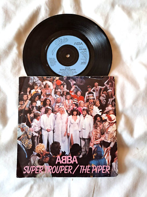 ABBA - Super Trouper / The Piper 7'' Vinyl single EX/VG 1980