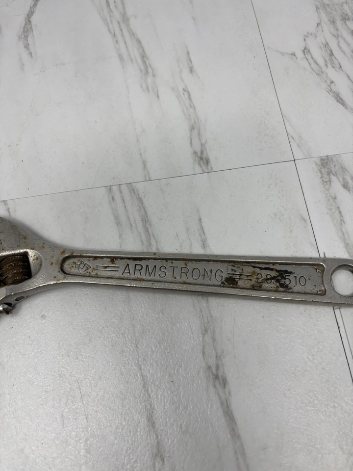 "Llave media luna ajustable Armstrong vintage 10"" EE. UU. 250 MM 28-510" Foto 3 de 4