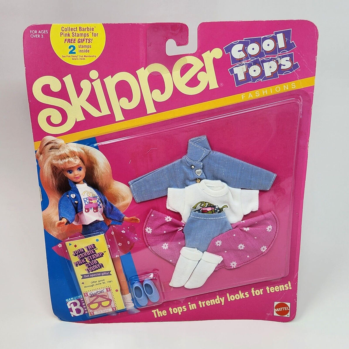 トップス Barbie VINTAGE 1989 MATTEL BARBIE SKIPPER COOL TOPS CLOTHING OUTFIT
