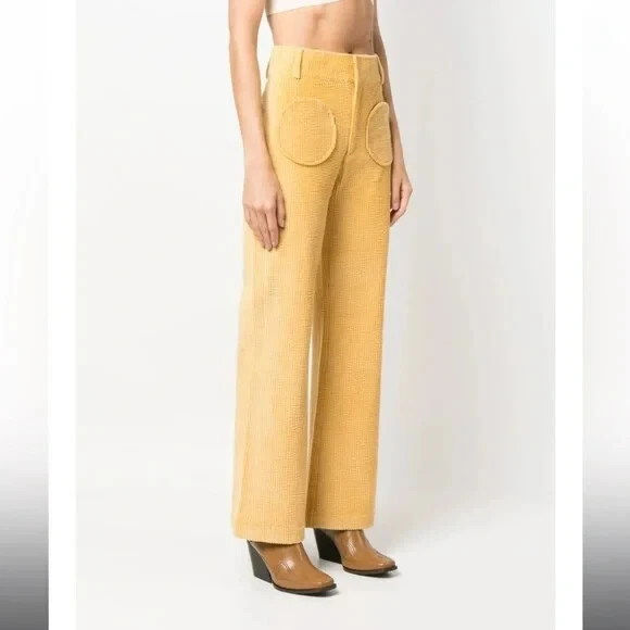 Pantalones de pana amarillos de diseñador DESTREE "Yoshimoto", talla S, excelente estado