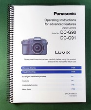 Panasonic DC-G91 Instruction Manual: 346 Pages Full Color & Protective Covers!