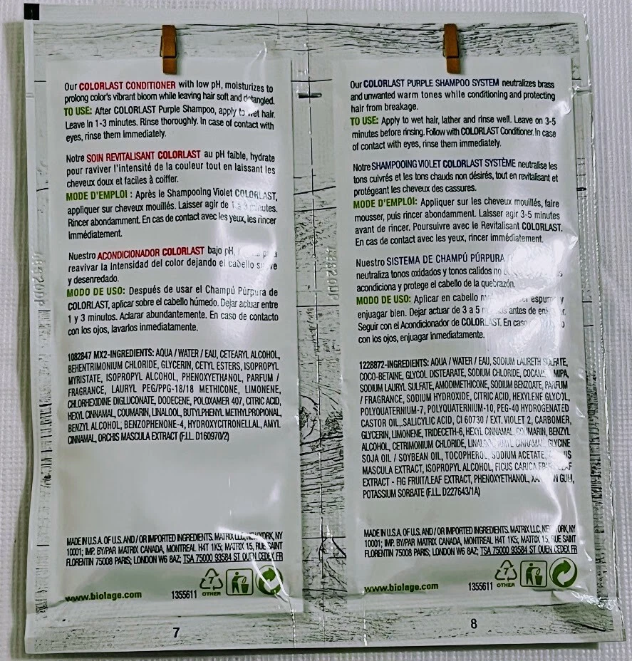 54 Matrix Biolage Shampoo & Conditioner Duo .34oz Purple Color Last Travel ✨ - Image 4 of 4