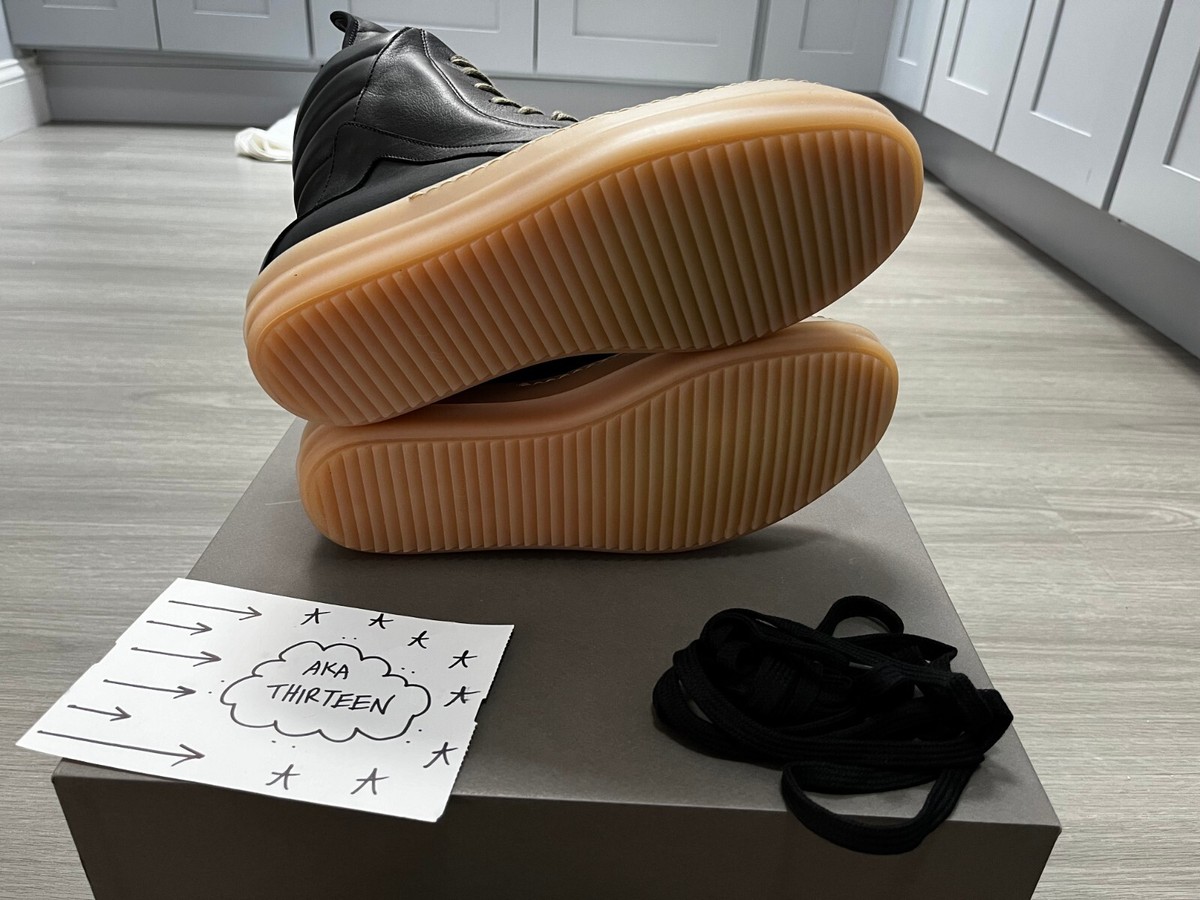 Rick Owens Geobasket Black Natural 40 RU18S5894/LPO RO drkshdw 