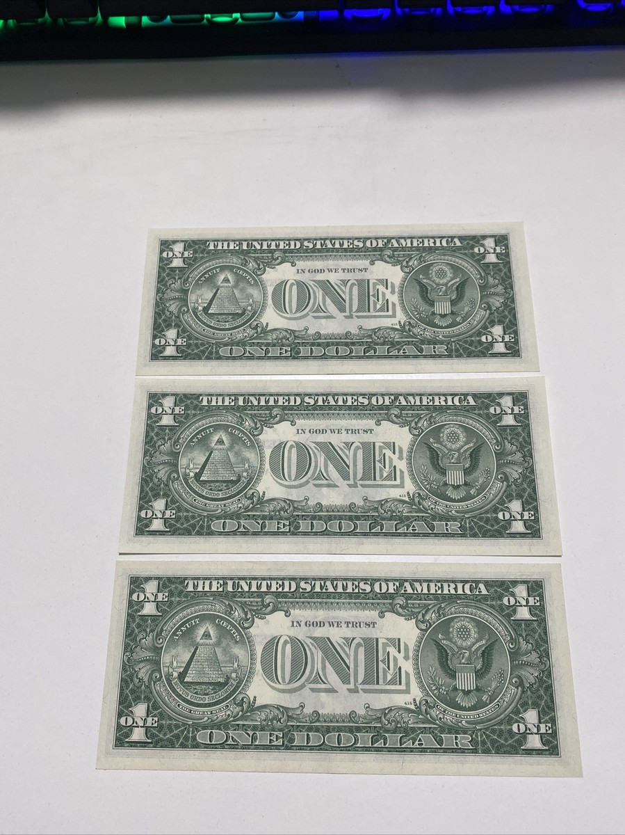 3 consecutive 1957B $1 Silver Blue Seal star notes # GEM/ UNC