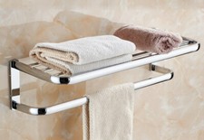Chrome Brass Wall Mounted Bathroom Accessories Towel Bar Holder Shelf 2ba831
