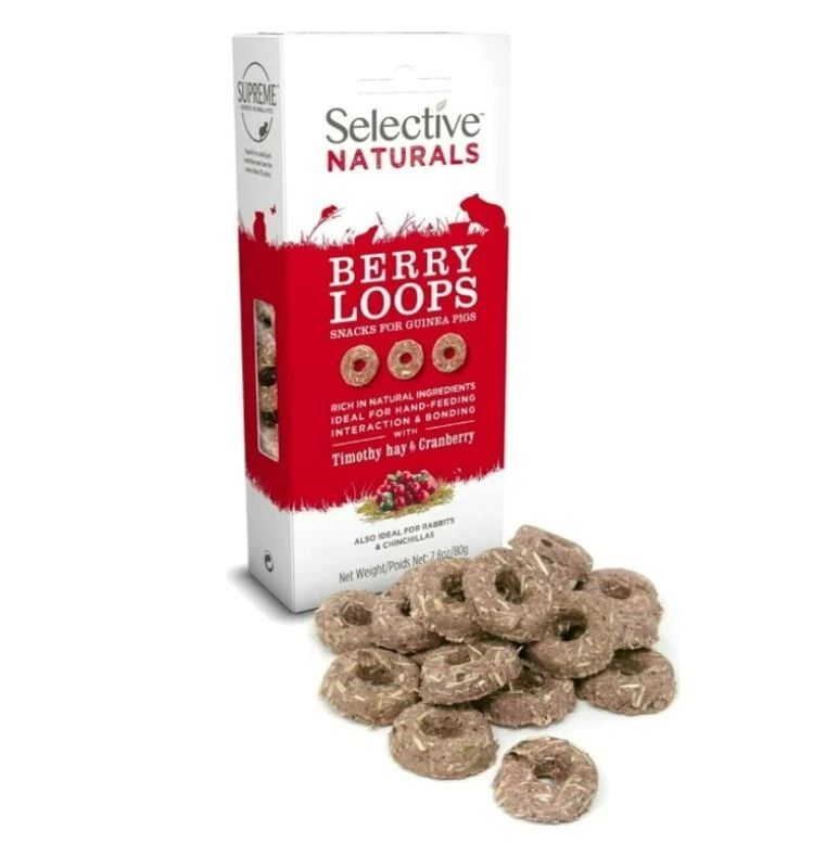 SUPREME SCIENCE SELECTIVE 4 Boxes of Selective Naturals Berry Loops with Timothy Hay & Cranberry