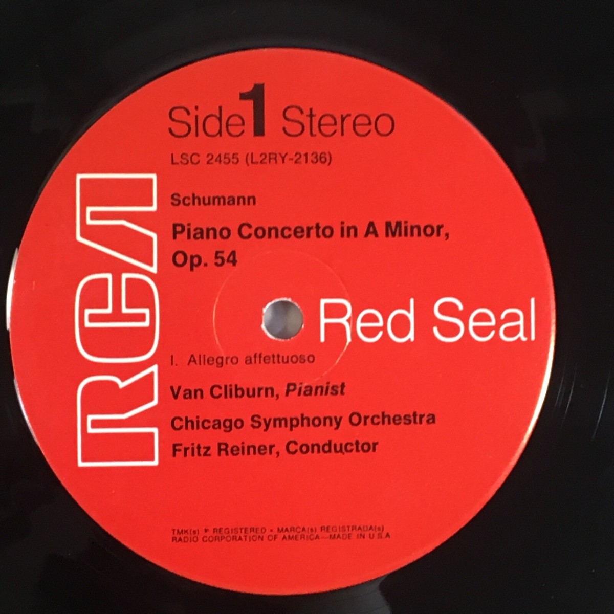 1960 SCHUMANN Concerto in A Minor VAN CLIBURN FRITZ REINER