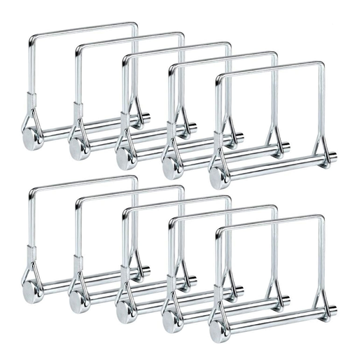 Truleego 4" Trailer Coupler Pins 1/4" Zinc Steel Lock Pin Set 10pcs Heavy Duty